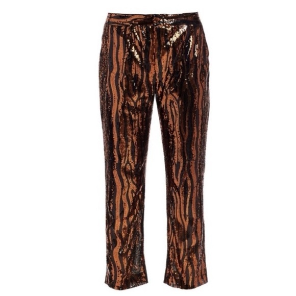 Le Superbe Sequin Bengal Tiger/Animal Print Chino Pants - EUC - size 4 - Picture 3 of 15